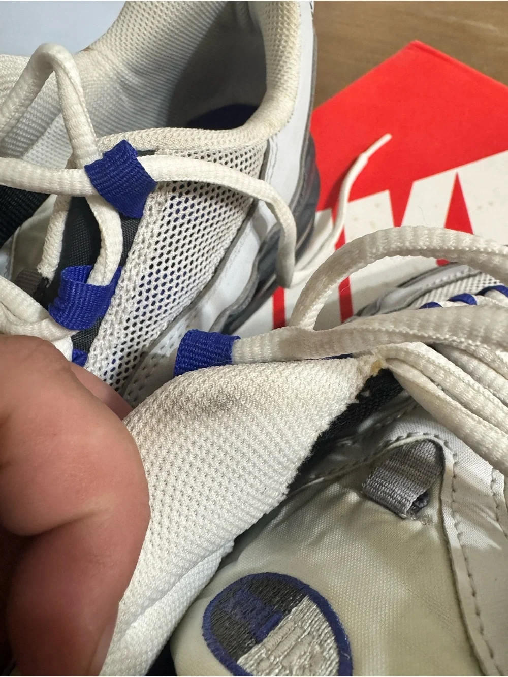 Nike Kids Sneakers White Gray Blue Accents